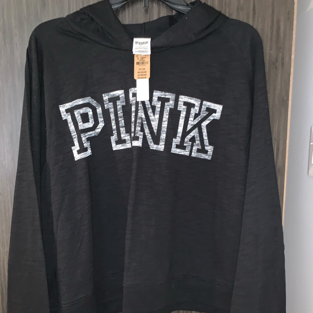 PINK hooded long sleeve shirt size XL